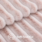 decorUhome Fall Faux Fur Throw Pillow Covers 22x22 Set of 2 Pink White | - Image 3