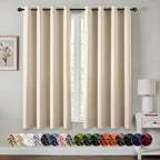 MIULEE Blackout Curtains for Bedroom 2 Panels 50 x 63 Inch Long Cream Beige | by MIULEE