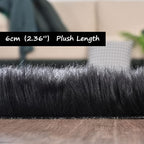 Goolela Black Area Rug 9x12 Fluffy Fuzzy Furry Rug - Image 3