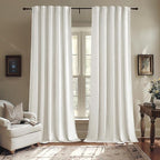 MIULEE White Velvet Curtains 52x108 inches Luxury Room Darkening Curtains | - Image 7