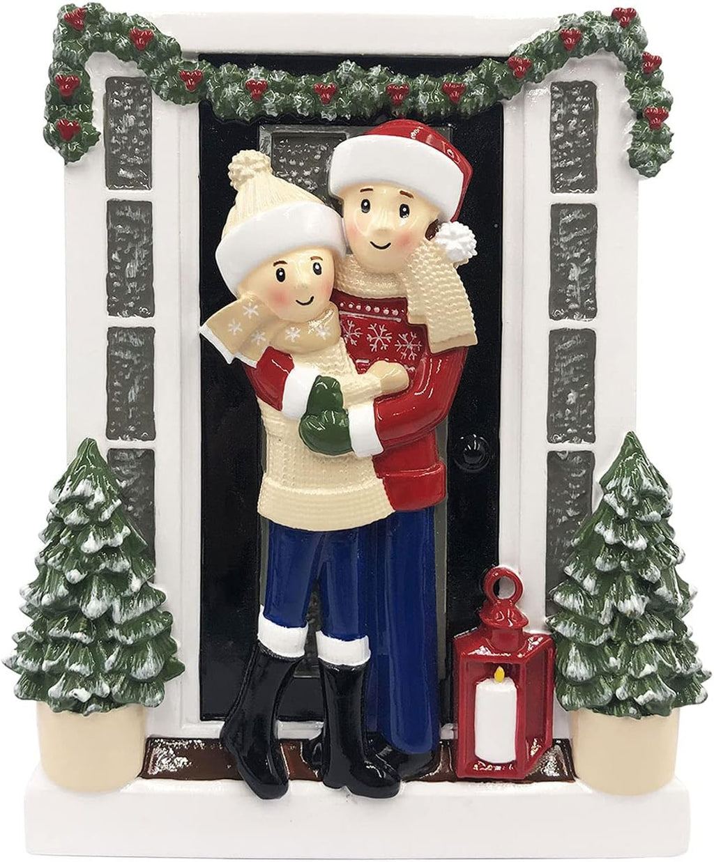 3D Personalized Our First Christmas Ornament 2025 Winter Sweater Couple Ornaments Front Door Couples Ornament 2025 Family of 2 Xmas Tree for a Couple Ornaments Couples Unique Gifts