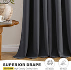 MIULEE Blackout Curtains for Bedroom 2 Panels 40 x 72 Inch Long Dark Grey | - Image 5