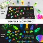 ARTME Glow in The Dark Paint, 18 Bright Colors 22ml/0.75oz Blacklight Paint Set, Neon Craft Paints, Glow Fluorescent Acrylic Paints Perfect for DIY projects, Halloween and Christmas Decorations