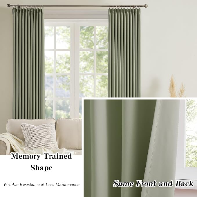 Pinch Pleated Curtains 120 Inches Long 10 FT Length, Luxury Blackout Bedroom - Image 6