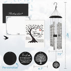 The Wind Chime CO Deep Tone Sympathy Wind Chime with 6 Andonized Aluminum Tubes Tuned Soothing Melody, Memorial Wind Chimes for Outside Decoration (Patio, Graden, Yard) 40"