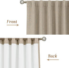 45 Inch Natural 100% Blackout Linen Curtains - Image 8