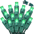 1200LED (24pk of 50L) String Lights, LED Christmas Lights, 6" SPACING,Green Wire, Green