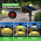 [3 Pack & 62LED]Solar Spot Lights Outdoor Motion Sensor, 3 Modes Motion Sensor Outdoor Lights 2-in-1 Solar Landscape Spotlights LED Solar lights for Outside Yard Garden Wall Pathway Walkway,Warm White