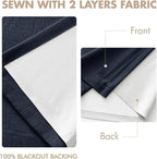 MIULEE Navy Blue Pinch Pleated 100% Blackout Linen Curtains 40x108 Inches | - Image 5