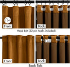 MIULEE Velvet Curtains 50W x 96L 2 Panels Golden Brown Blackout Curtains | - Image 3