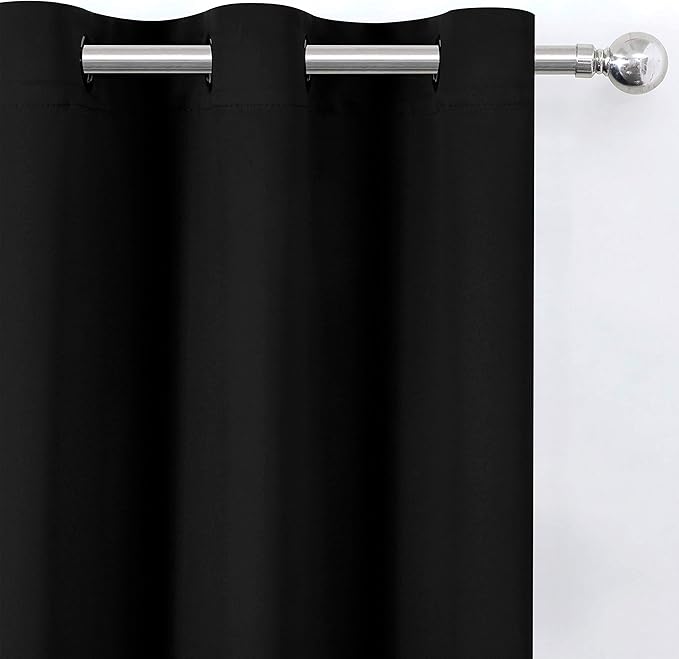 Blackout Curtains 52 x 84 inches Long Black Curtains Set of 2 Panels Thermal - Image 5