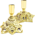 Candlestick Holders,Taper Candle Holder for Candlesticks Gold Plated Candle Metal Stick Candle Holders for Fireplace,Party, Dining,Wedding Decor,Fits 3/4 inch Thick Candle(Set of 2Pcs)