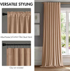 MIULEE Blush Beige Velvet Curtains 52x84 inches Luxury Blackout Curtains | - Image 2
