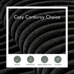 Boneless Cloud Couch Sofa for Living Room, 112" 3 Seater Black Modern Lounge Sleeper Couch, No Assemble, Cordury Compression Upholstered Couches
