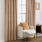 MIULEE Blush Beige Velvet Curtains 52x84 inches Luxury Blackout Curtains | - Image 7
