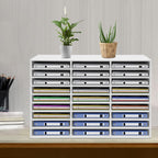 Literature Organizer 27 Slots Compartments Desktop File Sorter Mail Center Paper Storage Cabinet Home & Office Mailbox School Classroom Keepers