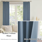 Dusty Blue Pleat Wide Width Drapes 80 x 63 inch Long 2 Panels - Image 6