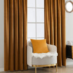 MIULEE Velvet Curtains 52x90 inches 2 Panels Gold Brown Blackout Curtains | - Image 7