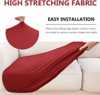 hyha Waterproof Couch Cushion Covers, Stretch Sofa Couch Seat Slipcover for Dog Washable, Non-Slip Waterproof Outdoor Cushion Covers for Patio Furniture Replacement (1 Piece for Small, Wine Red)
