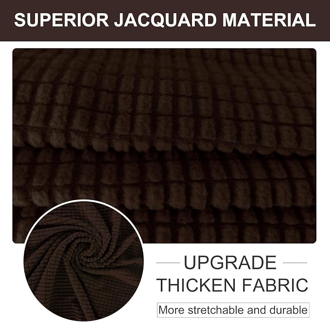 U-NICE HOME Oversized Stretch Couch Cover Slipcover, Chocolate | 3 Cushion Sofa - Image 4