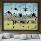 Halloween Spider Web Bat Patterns Wall Decals - Peel and Stick Removable Stickers for Scary Theme Party Decorations