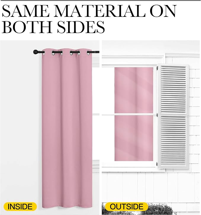 NICETOWN Crystal Pink Blackout Curtains 102" Long - Image 6
