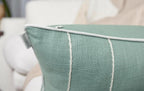 VAGMINE Hand Embroidered Daisy Accent Throw Pillow Cover - 20x20 Inches Square - 100% Cotton Light Teal Decorative Cushion Cover for Couch, Sofa, Bed - Textured Embroidery - Elegant Floral Home Décor
