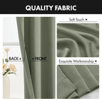 MIULEE 84 Inch Length Sage Green Blackout Bedroom Curtains Set of 4 | Thermal - Image 7