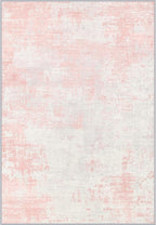 Area Rug Living Room: 5x5 Modern Washable Soft Carpet Pink White | by FXRHLP