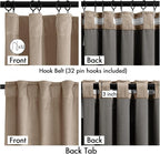 MIULEE Velvet Curtains 50W x 96L 2 Panels Camel Beige Blackout Curtains | - Image 3