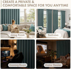 MIULEE 84 Inch Length Dusty Blue Blackout Bedroom Curtains Set of 4 | Thermal - Image 4