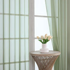 Sage Green Sheer Curtains 84 Inches Long 2 Panels Set, Light Filtering Sheer - Image 3