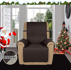 Easy-Going Reversible Couch Cover, Recliner 19 in, Chocolate/Beige | Machine - Image 2
