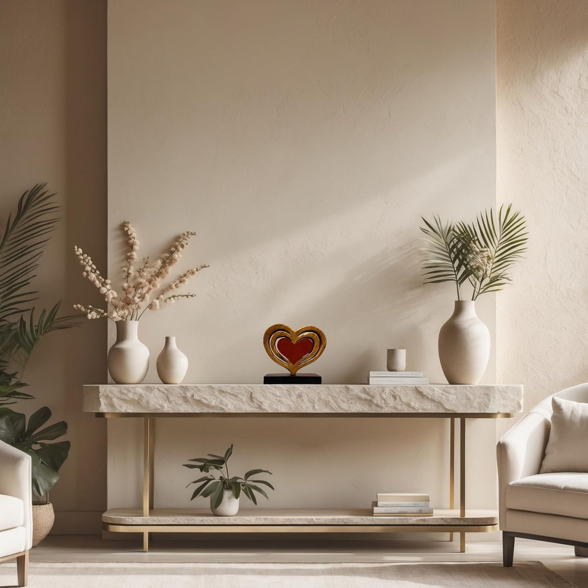Decozen Gifts for Mom - Wooden Heart Sculpture - Mother's Day Birthday Gifts, Home, Office, Living Room, Shelf, Fireplace, Farmhouse, Tabletop, Boho and Mantle Decor - Mothers Day Decorations