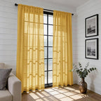 SpaceDresser Check Sheer Curtains 96 Inches Long - Image 6