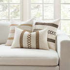 MIULEE Set of 2 Coco Brown Boho Decorative Pillow Covers 20x20 Inch | Farmhouse - Image 3