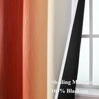 Burnt Orange and Greyish White Ombre Blackout Curtains 52Wx108L Inch Long | - Image 5