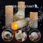 Aignis 12pcs Flameless LED Candles Battery Operated with 10-Key Remote Timer, Outdoor Indoor Waterproof, Warm Flickering Glow for Cozy & Romantic Home/Wedding/Holiday Décor(D2.2''xH4/5/6/7'')