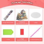 5D Diamond Art Kits for Adults, Fairy House, Special Shaped Rhinestone Diamond Art Christmas Ornaments, Snowy House, DIY Diamond Art Painting Desktop Ornament Gem Art Crafts for Adults Home Decor