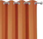 Orange Blackout Curtains 66 x 63 Inch Length/Set of 2 Curtain Panels/Thermal - Image 7