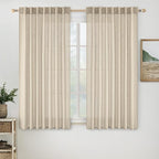 MIULEE Linen Curtains 52x63 Inch Length 2 Panels by MIULEE