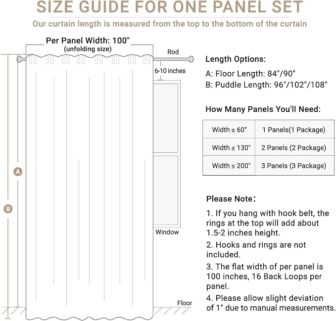 Linen Textured Total Blackout Sliding Door Curtains 96 Inches Long, Thermal - Image 7