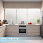 DUOFIRE Privacy Window Film Frosted Glass Film Matte White Static Cling Glass Film No Glue Anti-UV Window Sticker Non Adhesive for Privacy Office Meeting Room Bathroom Living Room DS001W 47.2x157.4in