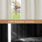 54 Inch Natural 100% Blackout Linen Curtains - Image 3