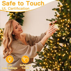 Ollny Christmas Lights Outdoor, 393FT 1200 LED IP67 Waterproof Christmas Tree Lights with 8 Modes Remote Timer, String Lights for House Yard Outside Indoor Xmas Decorations Warm White