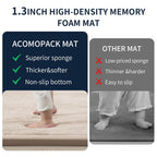 ACOMOPACK Baby Play Mat for Floor 1.3" Thick Memory Foam Play Mat 79"×118" Tummy Time Crawling with Non-Slip Bottom for Living Room,Nursery,Soft Velvet Playpen Mats for Kids,Infants（Beige）
