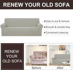 U-NICE HOME Loveseat Cover Stretch Couch Cover Sofa Slipcover, Taupe | 2 - Image 5