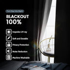 SimpleHome Grey 100% Blackout Curtains Room Darkening Living Room 54 Inch | - Image 3