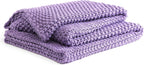 YnM Chunky Cotton Knit Throw Blanket, Cable Knit Throws for Bed Couch Sofa, Comfy & Relaxing, Decorative Piece for Farmhouse Modern Boho Rustic Scandinavian Chic Vibe, Lilac Purple 50x60 Inches