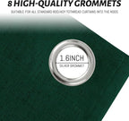 Yakamok Dark Green Linen Textured Curtains 84 Inches Long - Image 4
